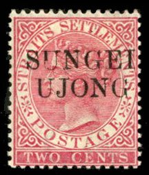 Malayan States - Sungei Ujong #26B Cat$50, 1885 2c rose, hinged