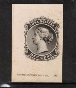 Nova Scotia #8DP Very Fine Die Proof In Black On Card Mounted India Paper