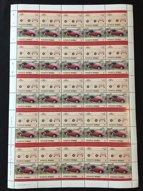 TUVALU Racing Cars Sheets x 8 MNH(400 Stamps)BLK36