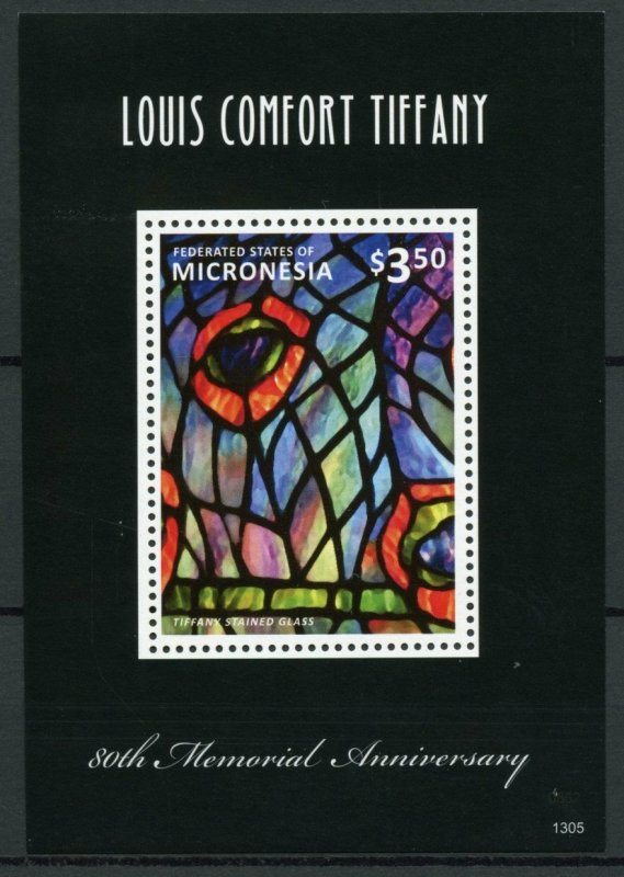 Micronesia Art Stamps 2013 MNH Louis Comfort Tiffany Stained Glass 1v S/S 