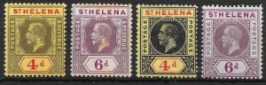 ST.HELENA SG83/6 1912-3 SMALL KEY TYPE SET OF 4 VALUES MTD MINT