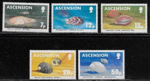 Ascension Scott #'s 340 - 344 MNH