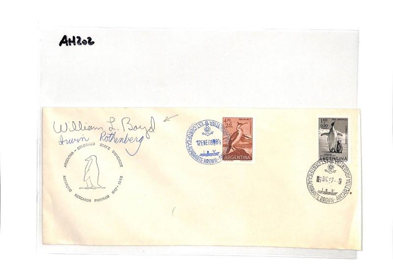 AH202 1967 1968 Argentina Antartica Signed Colorado State University Cover PTS