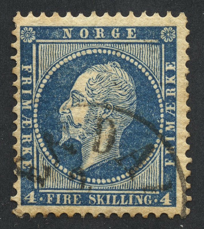 01901 Norway Scott #4 4-skilling blue, used, handstamp cancel