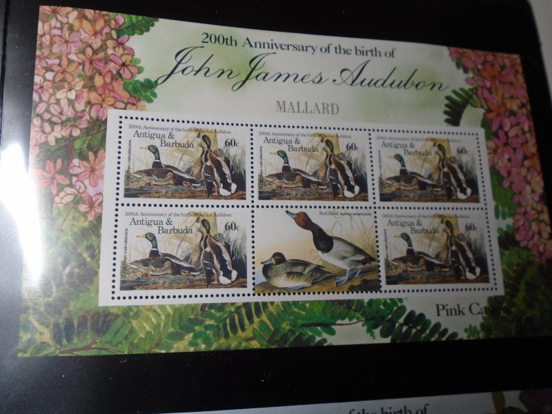 Anttigua & Barbuda   Birds   J J Audubon  #  910  Mini Sheet