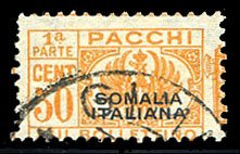 Italian Colonies, Somalia #Q43a, 1928-39 Parcel Post, 50c orange, left half u...