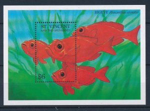 [33340] St. Vincent & Grenadines 1993 Marine life fish Bigeye Sheet MNH