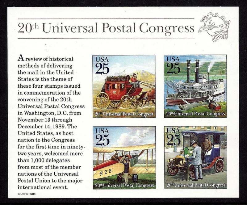 2438 Mint,OG,NH... Universal Postal Congress Souvenir Sheet... Stock Photo