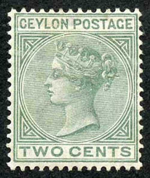 Ceylon SG147 2c Dull Green wmk Crown CA M/Mint