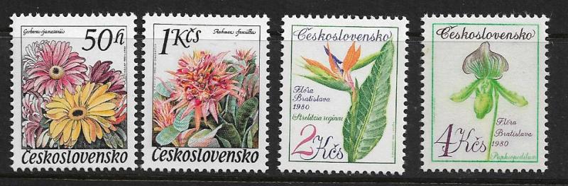 CZECHOSLOVAKIA  2319-2322  MNH FLOWER SHOW SET OF 4