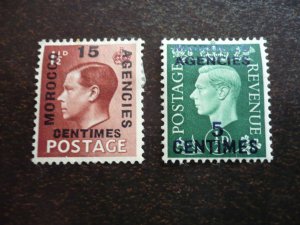 Stamps - Great Britain in Morocco - Scott# 438,440 - Mint Hinged Part Set of 2