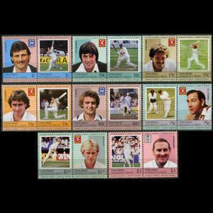 ST.VINCENT-UNION 1984 - Scott# 126-33 Cricket Players Set...