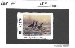 Oregon Waterfowl Duck Stamp 1988 Scott 5 NH