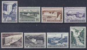 Iceland 289-96 MNH 1956 Waterfallks