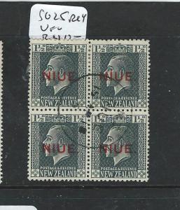 NIUE  (P3107B) KGV 1 1/2D SG25  BL OF 4  VFU