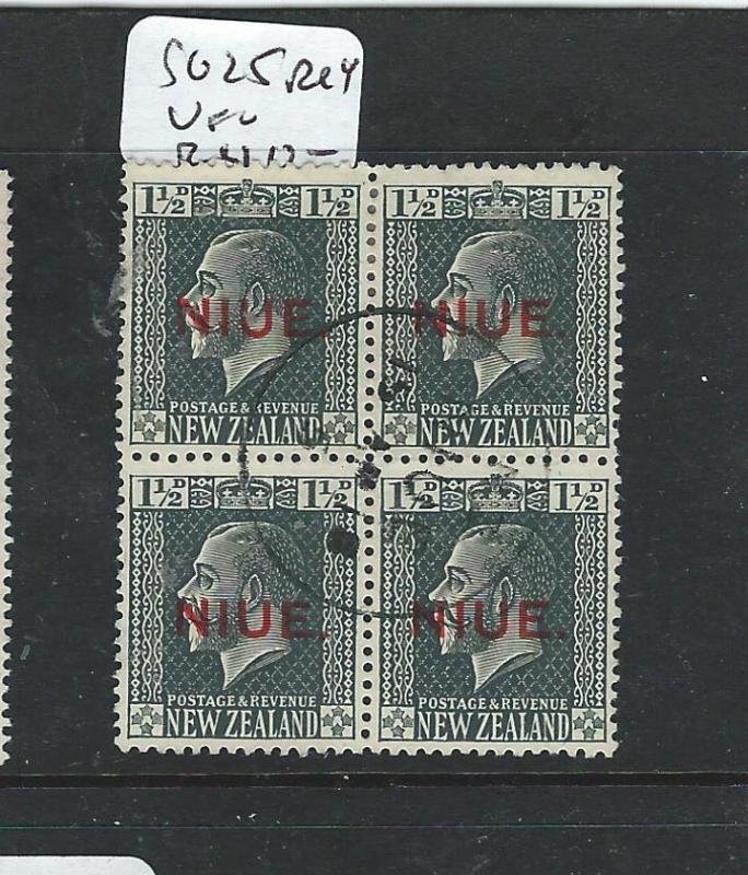 NIUE  (P3107B) KGV 1 1/2D SG25  BL OF 4  VFU