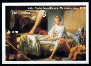 [75733] Gambia 1994 Cats Paintings Lepicie Imperf. Sheet MNH