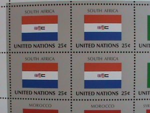 ​UNITED NATION-1989 SC#558-61 U. N. FLAGS SERIES MNH FULL SHEET- VERY FINE