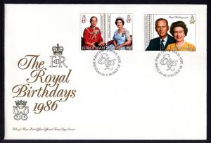 Isle of Man 316-317 Royal Birthdays U/A FDC