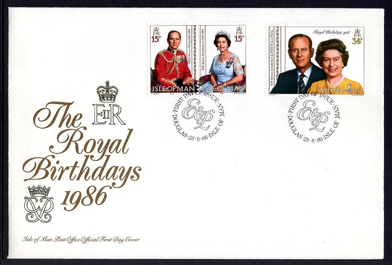 Isle of Man 316-317 Royal Birthdays U/A FDC