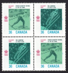 CALGARY ALBERTA 1988 WINTER OLYMPICS = Canada 1987 #1153a MNH Block of 4 V1