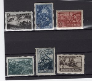 RUSSIA YR 1942,SC 867-72,MI 836-41,MNH,WW II SCENES,LIGHT SHADE