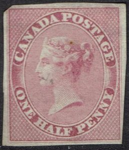 CANADA 1852 QV ½D IMPERF USED