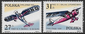 POLAND 1982 AIRCRAFT Set of 2 Sc 2515-2516 MNH