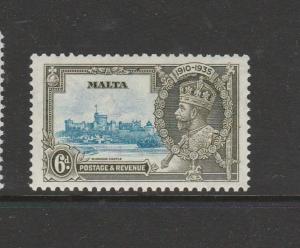 Malta 1935 Silver Jubilee 6d Fresh MM SG 212