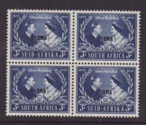 South-West Africa-Sc#159- id9-unused og NH KGVI block-Silver Wedding-1948-