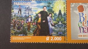 Paraguay 2015 Scott# 3029 Mint XF NH Complete Pair (Stamp + Label)