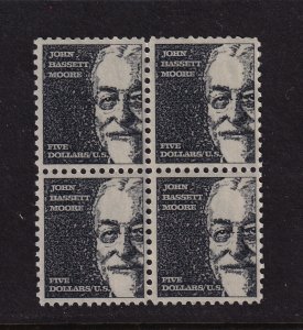 1966 John Bassett MOORE $5 Sc 1295 MNH untagged block of 4 (B