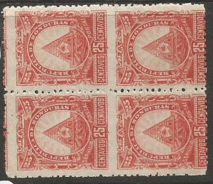 Honduras SC 45 Block of 4 Imperf Between Verticals MOG (8cqq)