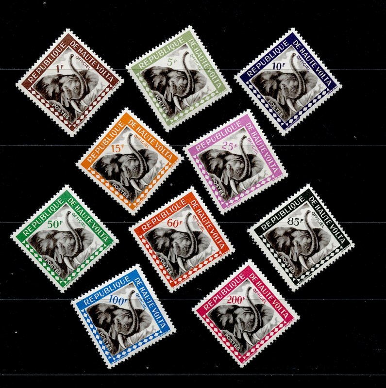 UPPER VOLTA ( BURKINA FASO ) Sc# 01-10 ELEPHANTS cpl.set MNH,OG NO FAULTS