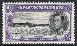 Ascension KGVI 1938 0.5d Black Bluish Violet SG38b Mounted Mint