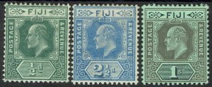 FIJI 1906 KEVII 1/2D 21/2D AND 1/-