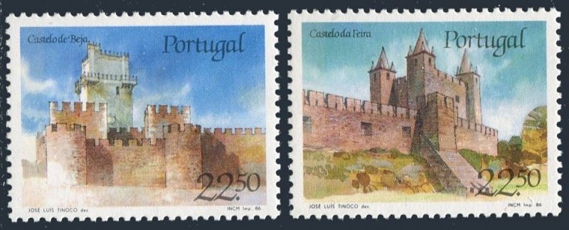 Portugal 1663-1664, MNH. Michel 1680-1681. Castles Beja, Feira. 1986.