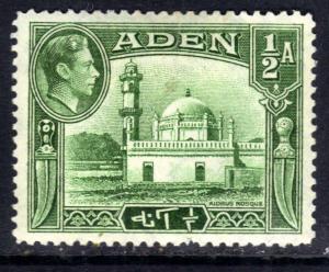 Aden 1939 -48 KGV1 1/2 anna Green MM SG16 ( A460 )