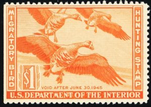 RW11, Mint NH (gum skips) $1 Duck Stamp - Stuart Katz