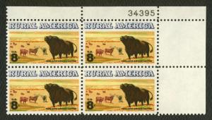 #1504 8c Angus Cattle, Plate Block, Mint **ANY 4=FREE SHIPPING**