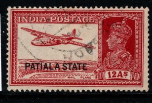 INDIA-PATIALA SG91 1937 12a LAKE FINE USED