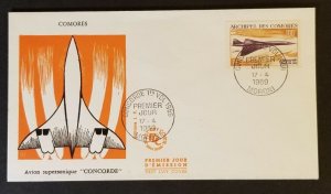 1969 Comores Maroni French Guiana Supersonic Concorde First Flight cover