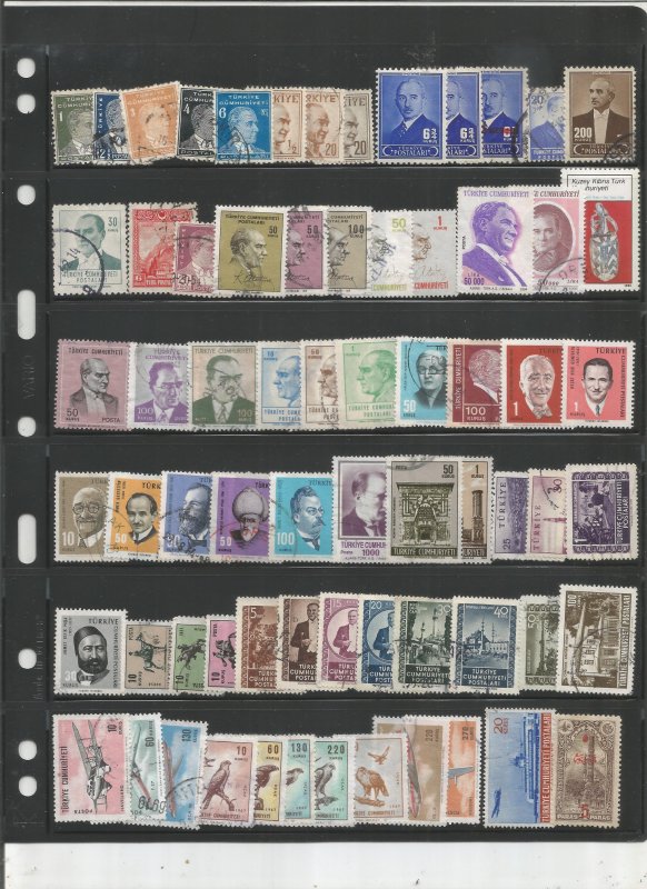 TURKEY COLLECTION ON STOCK SHEET, MINT/USED