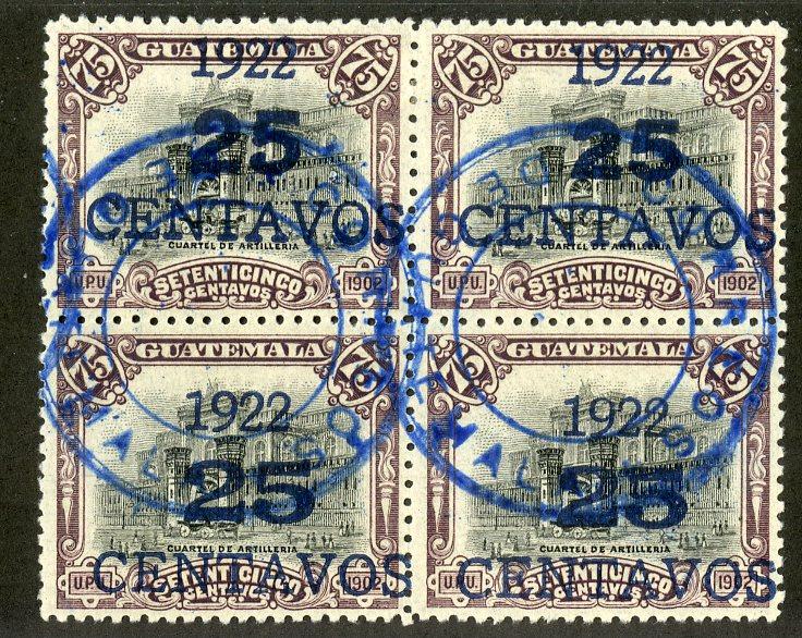 GUATEMALA 192 (2), 192a, 192c USED BLOCK/4 SCV $7.20 BIN $3.00 ARCHITECTURE