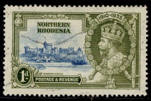 NORTHERN RHODESIA GV SG18h, 1d DOT by FLAGSTAFF, FINE USED. Cat £300.