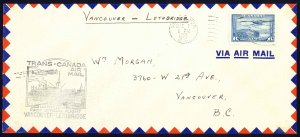 Canada Sc# C6 First Flight (Vancouver>Lethbridge) 1939 3.1 Trans Canada Air Mail