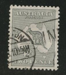 Australia Scott 45 Used Kangaroo & Map 1915-24