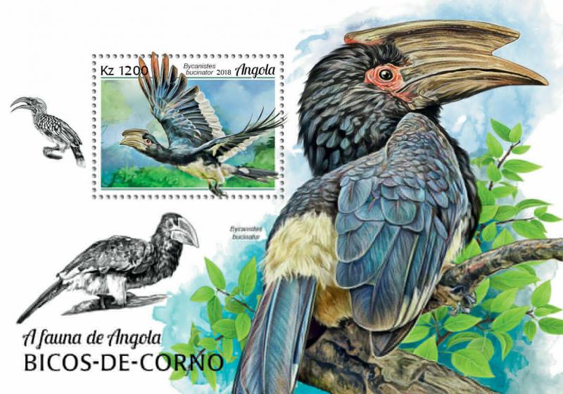 Z08 IMPERF ANG18122b ANGOLA 2018 Hornbills MNH ** Postfrisch