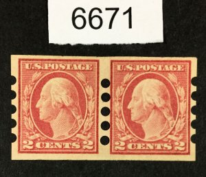 MOMEN: US STAMPS # 482 PAIR MINT OG LH MAILOMETER TYPE IV $140 LOT #A 6671