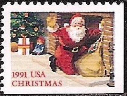 2584 Santa at Fireplaace F-VF MNH single from booklet